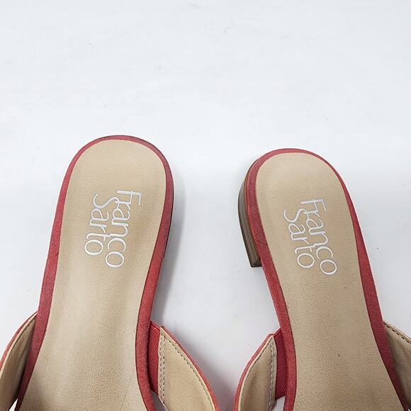 Franco Sarto Mules Women 7.5M Nita Pink Suede Pointed Toe Flats Cut Outs EUC - Picture 10 of 10